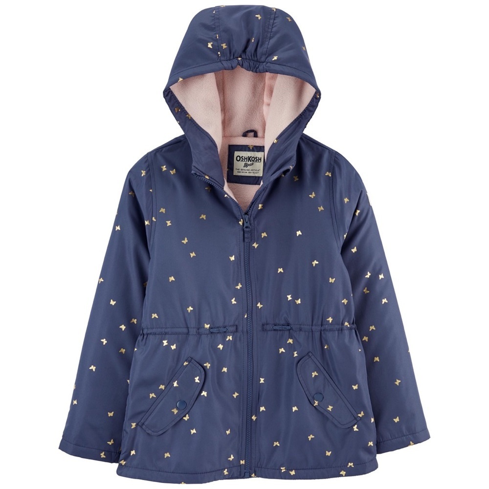 Size 12 OshKosh‎ Girls Fleece-Lined Butterfly Peplum Jacket Coat